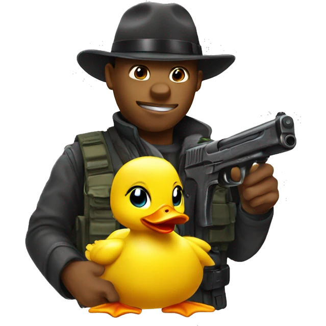 ducky with a toy-gun emoji