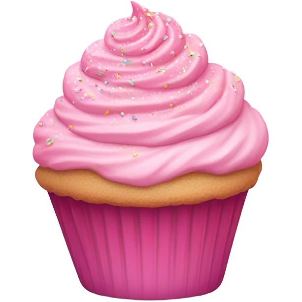 A pink cupcake emoji