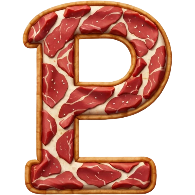 number seven made of meat emoji