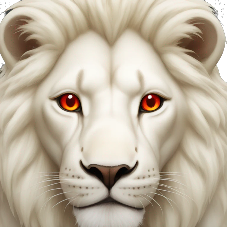 Albino lion with red eyes emoji