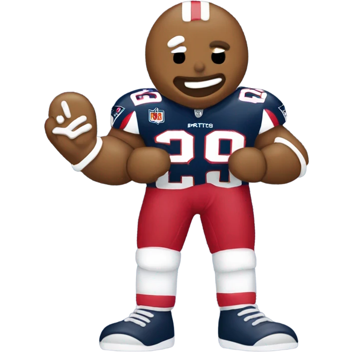 Patriots player gingerbread man emoji