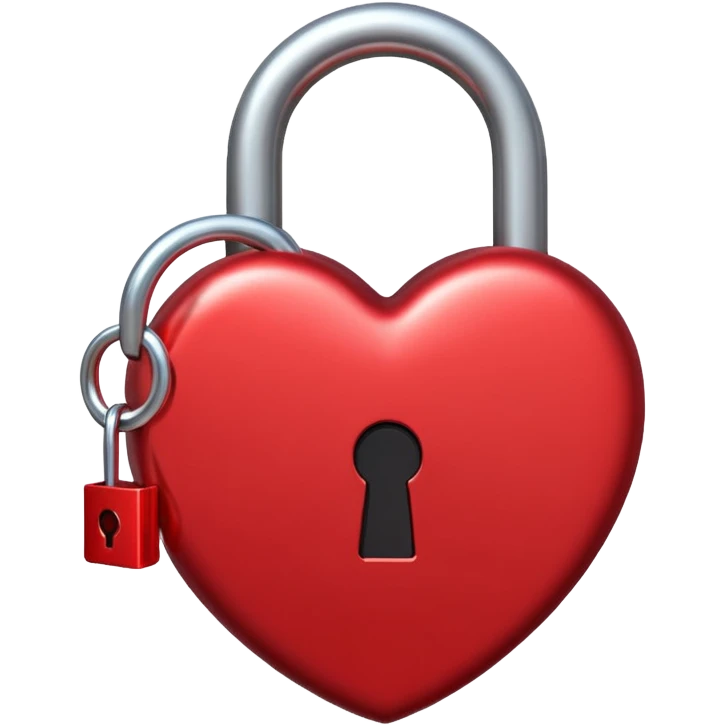 heart is in an open lock emoji
