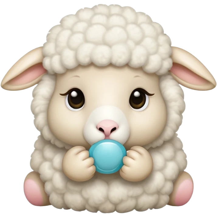 Baby sheep having pacifier  emoji