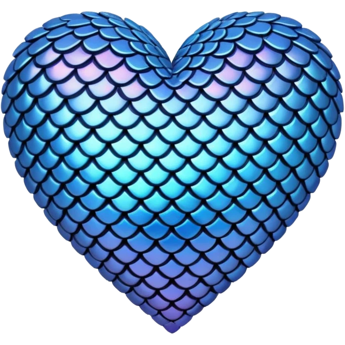 Blue heart with scales emoji