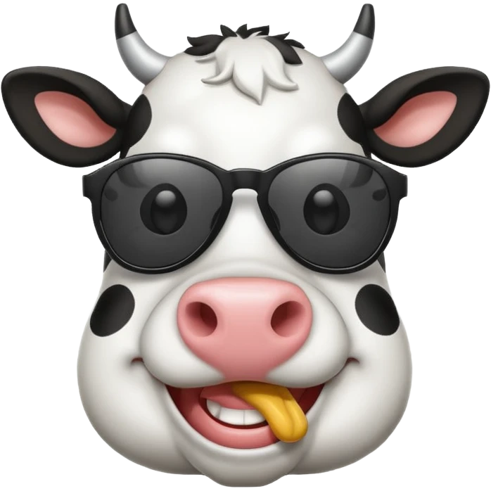 make a cow emoji wear sunglasses emoji
