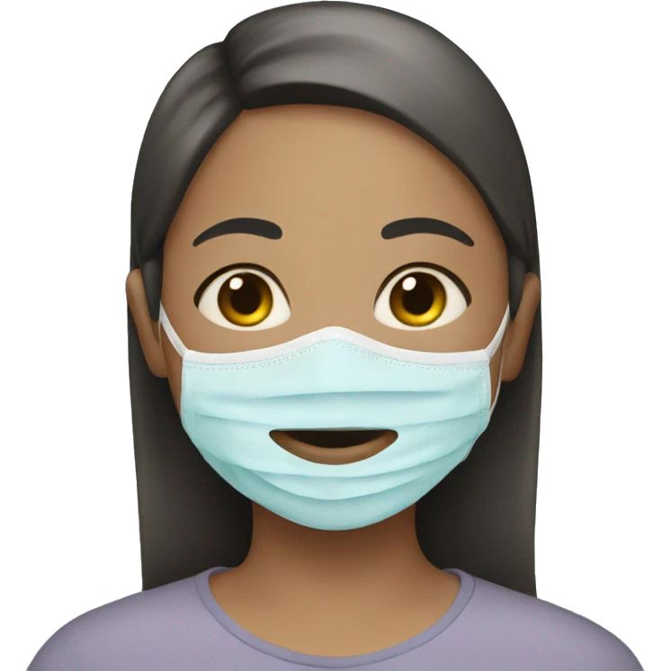 Girl with a face mask emoji