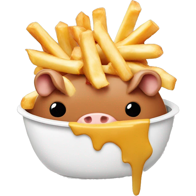 Poutine qui mange un cochon emoji