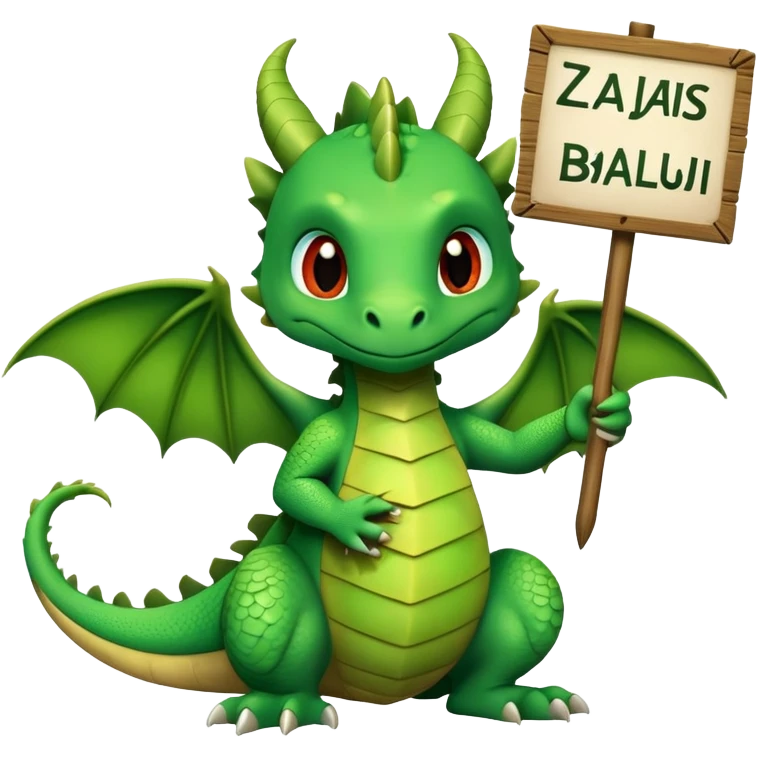 mały smok trzymający tablicę z napisem "za hajs z twitcha baluj" emoji