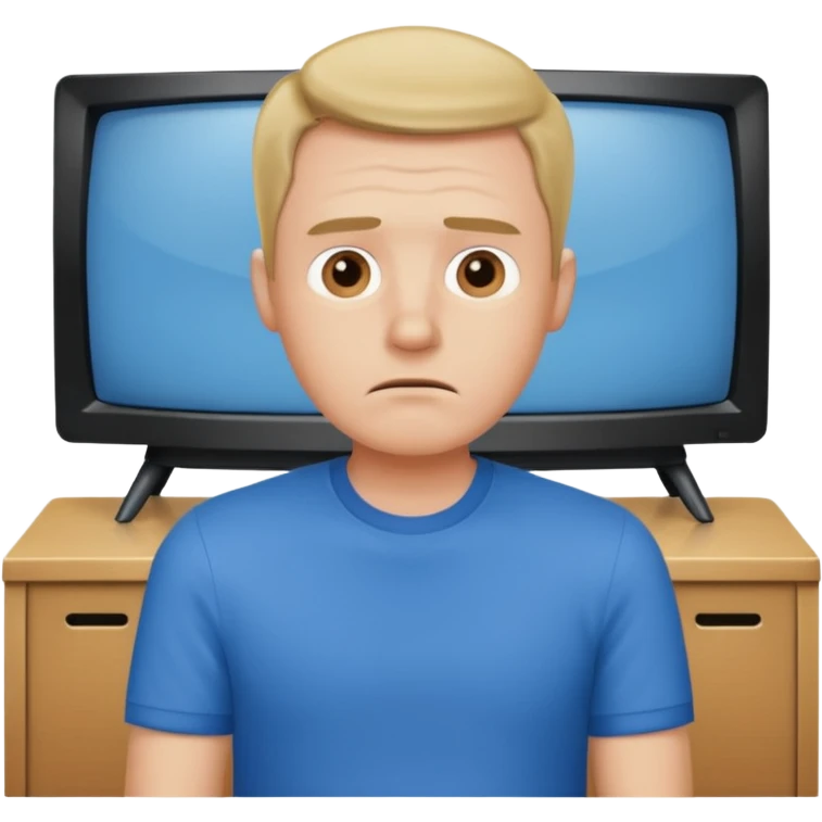 bored man watching television emoji