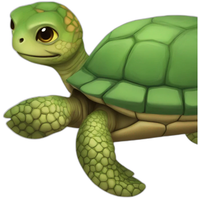 Chat sur une grosse tortue emoji
