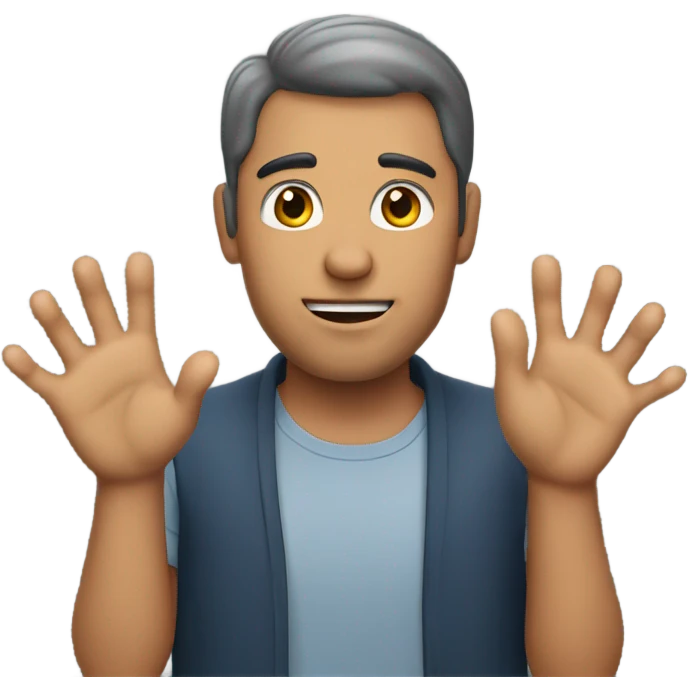 Man with big hands emoji