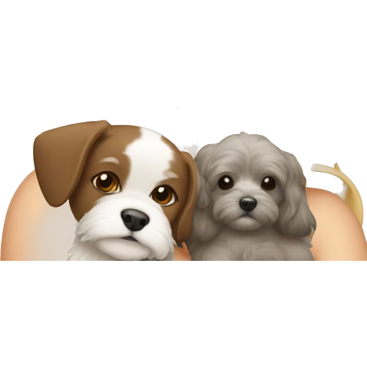 Menina com uma cachorra shitzu de laço cor clara  emoji