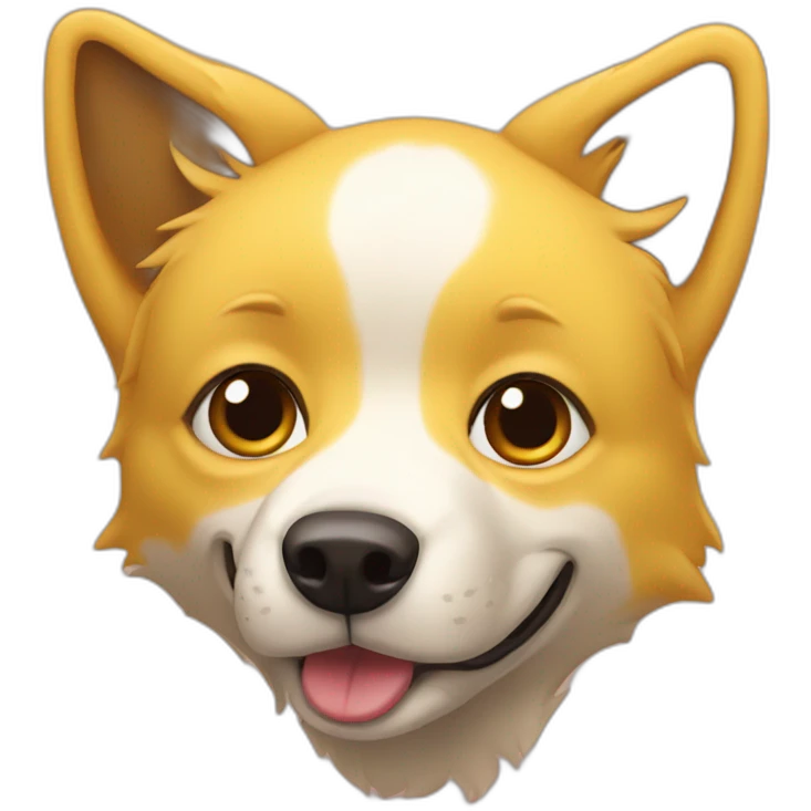 Yellow foxdog with brown eyes and bent ears emoji