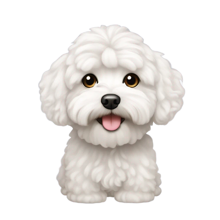 White curly maltipoo emoji