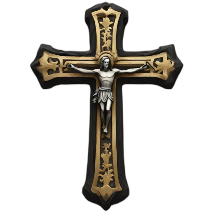 medieval cross black emoji