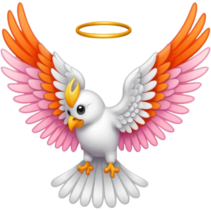angel wing with a colored outline with an orange-pink mix emoji