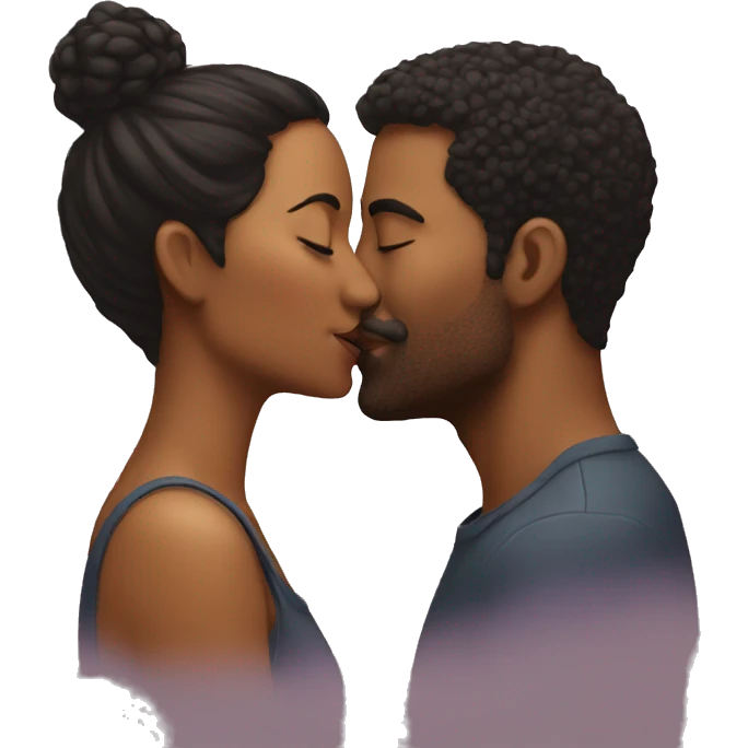 man kissing woman emoji