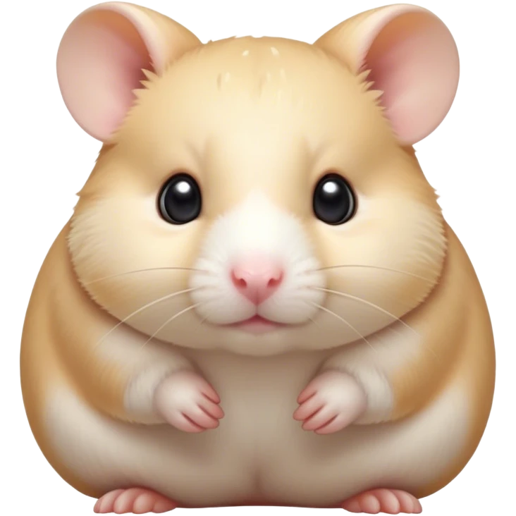 Cinematic Noble Cream Hamster Portrait Emoji, Poised and regal, with a tiny, compact build and a smooth, pristine cream coat, deep-set soulful dark eyes, Simplified yet sharp and sophisticated features, highly detailed, glowing with a soft, dignified glow, high shine, intelligent and energetic, stylized with an air of miniature elegance, focused and attentive, soft glowing outline, capturing the essence of a watchful and confident rodent, so majestic it feels as though it could scurry out of the screen with effortless authority! emoji