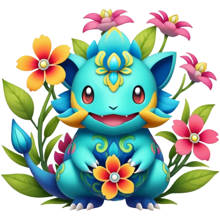 Colorful Floral Fakémon-Pokémon-creature emoji