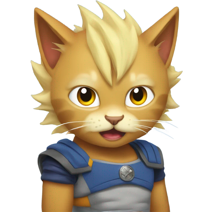 Cat using super saiyan 1 emoji