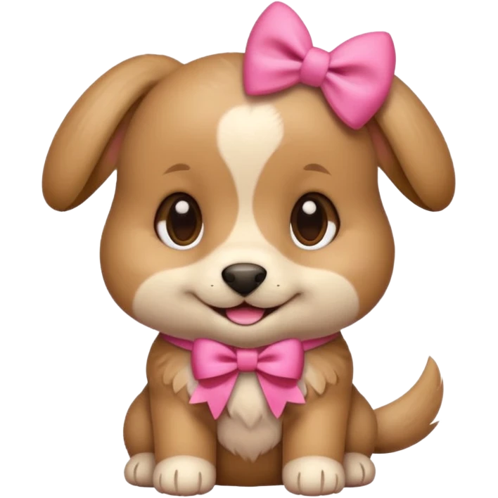 This puppy 🐶 with a pink bow, please in apple ios emoji stylem, just a head without body emoji