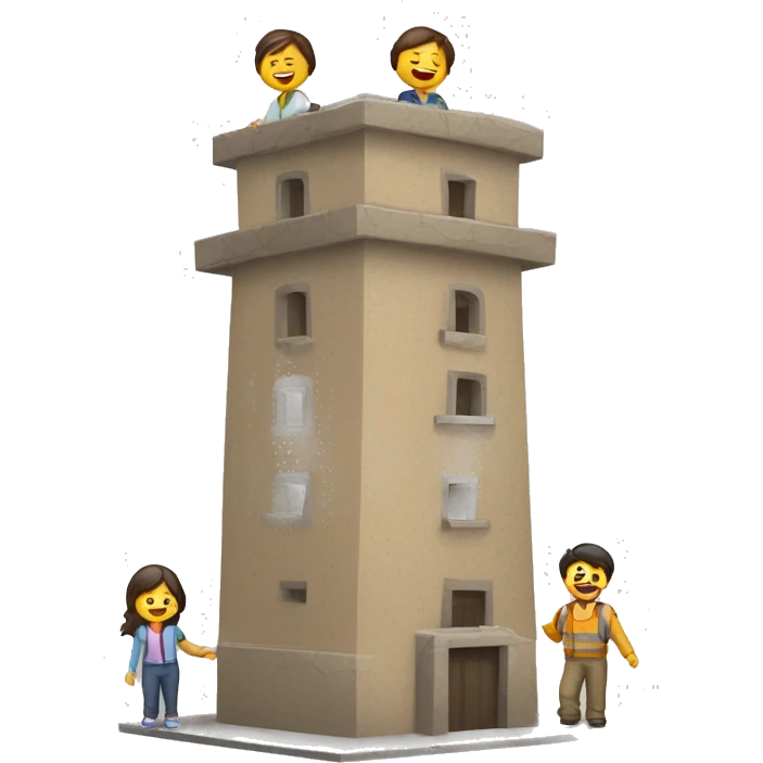 Torre humana con personas tico catalán  emoji