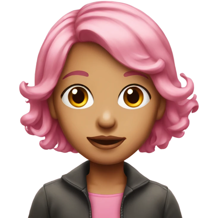 pink haired girl portrait emoji