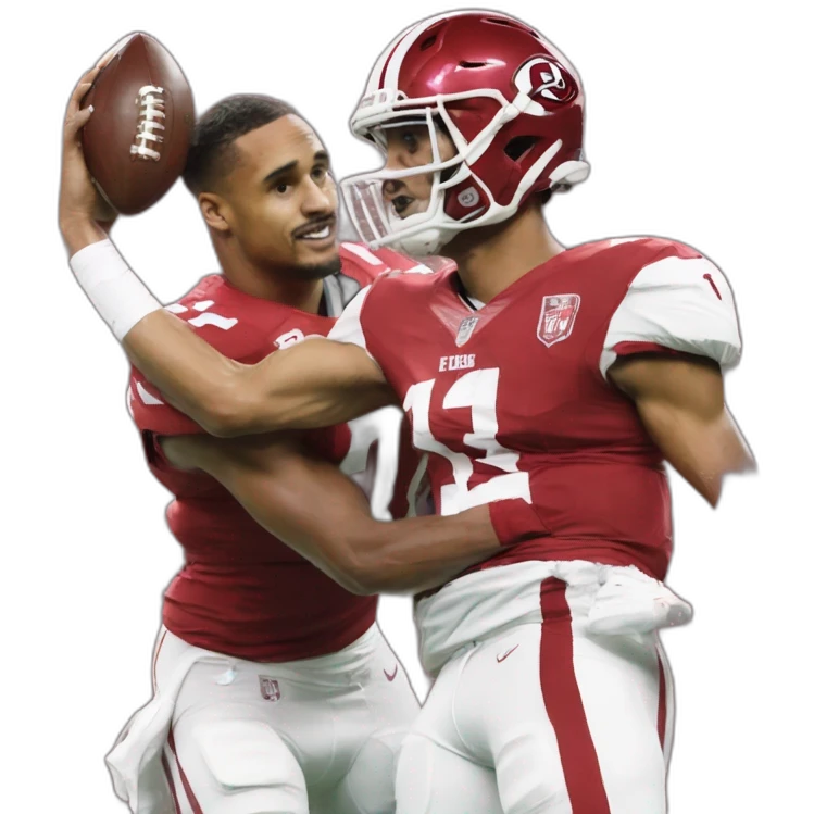 Jalen Hurts holding Lombardi emoji