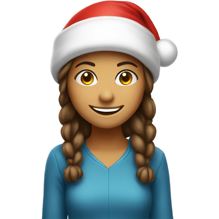 smiling girl in santa hat emoji