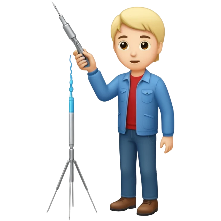 Man shooting up with needle emoji