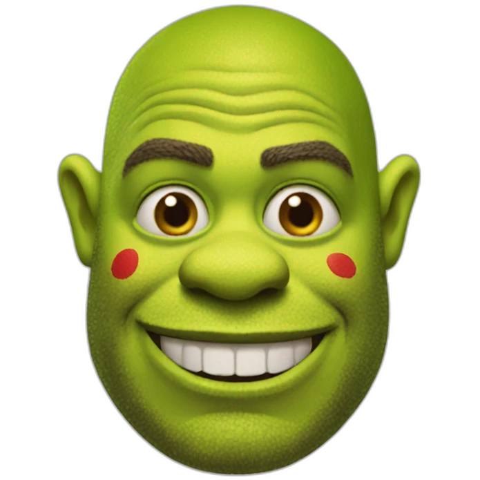 Shrek with clown makeup emoji