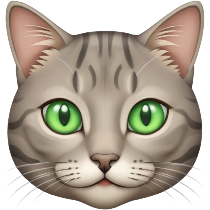 Grey tabby with green eyes  emoji