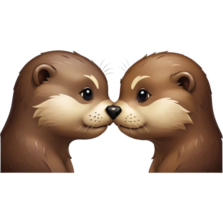Kissing otters emoji