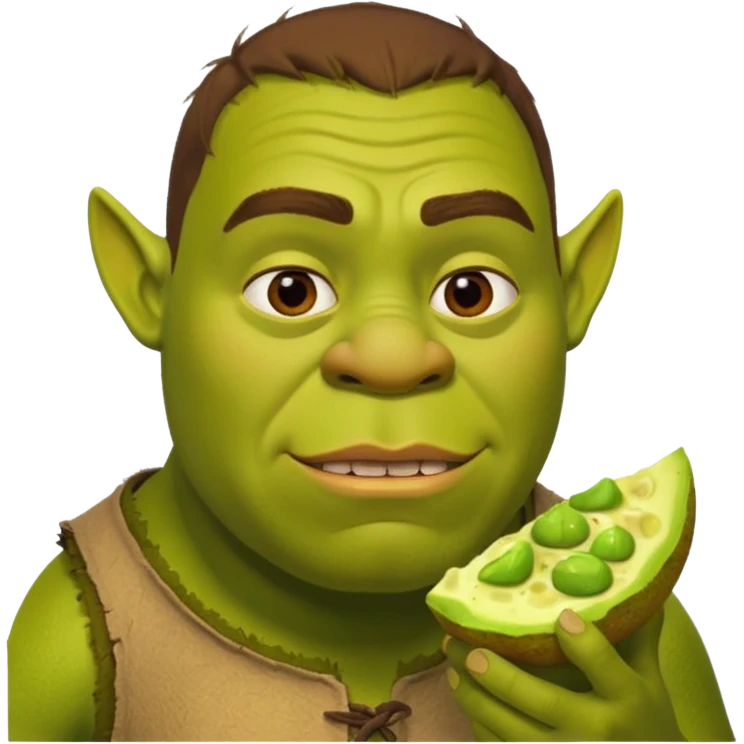 A man eating. Shrek emoji