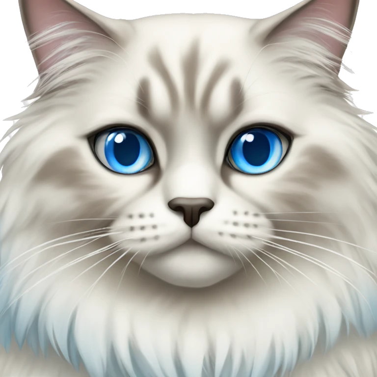 Siberian neva masquerade cat with blue eyes emoji
