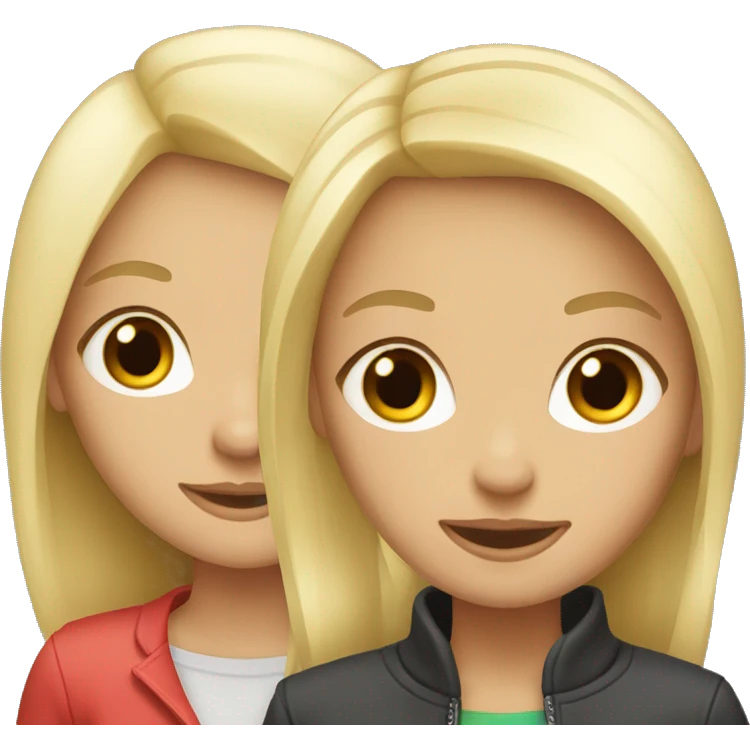 Blonde and brunette girl  emoji