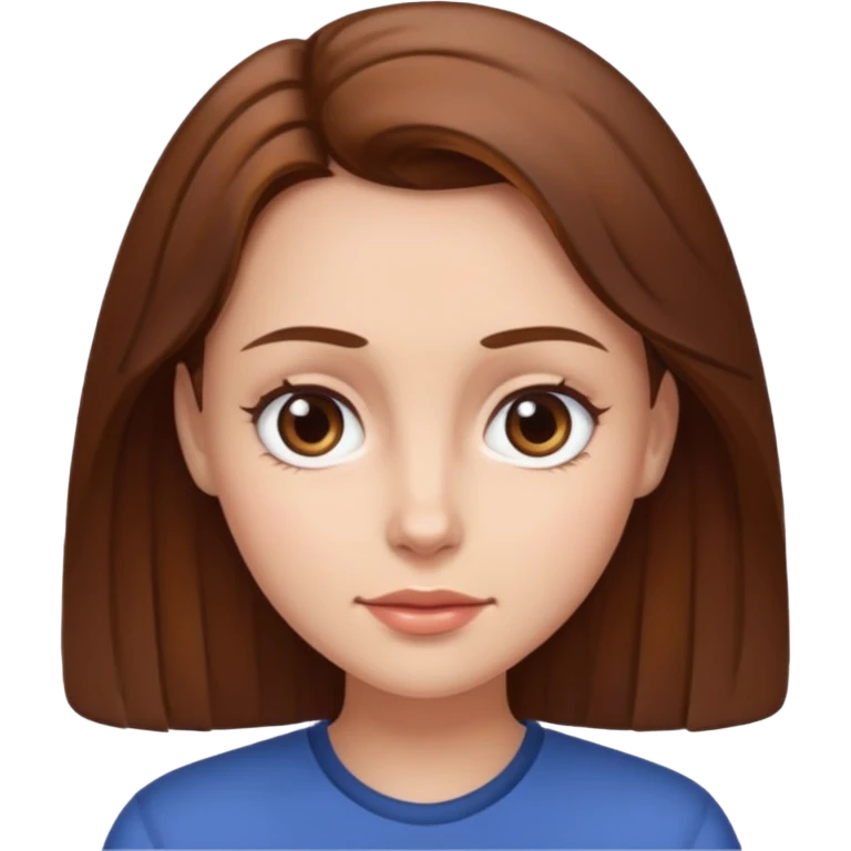 Woman with brown hair and an extremely large forehead emoji