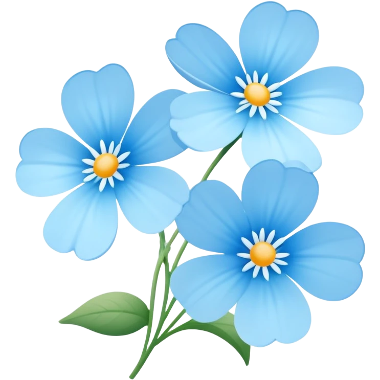 light blue flowers  emoji
