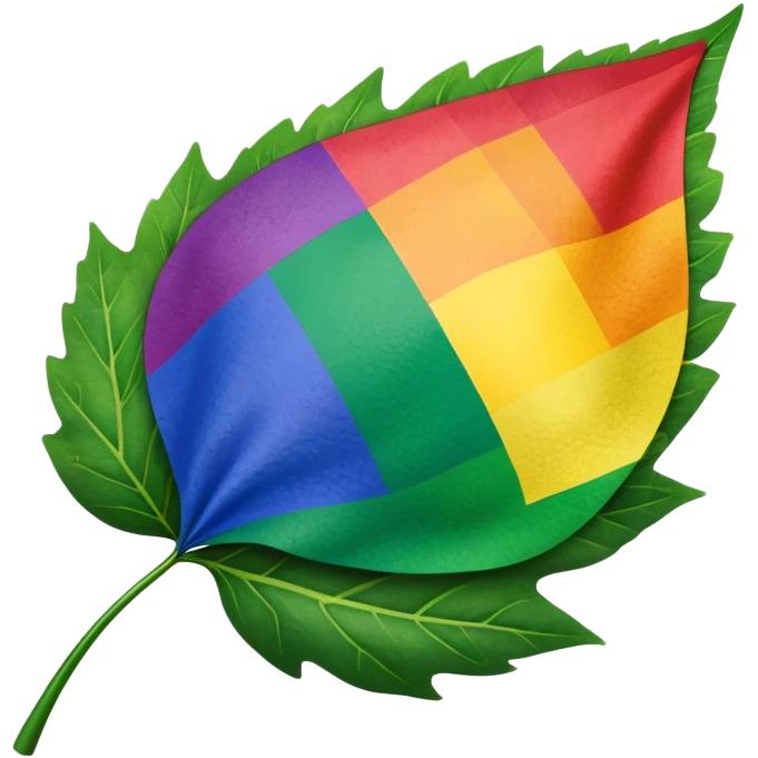 Gay mlm flag on a leaf emoji