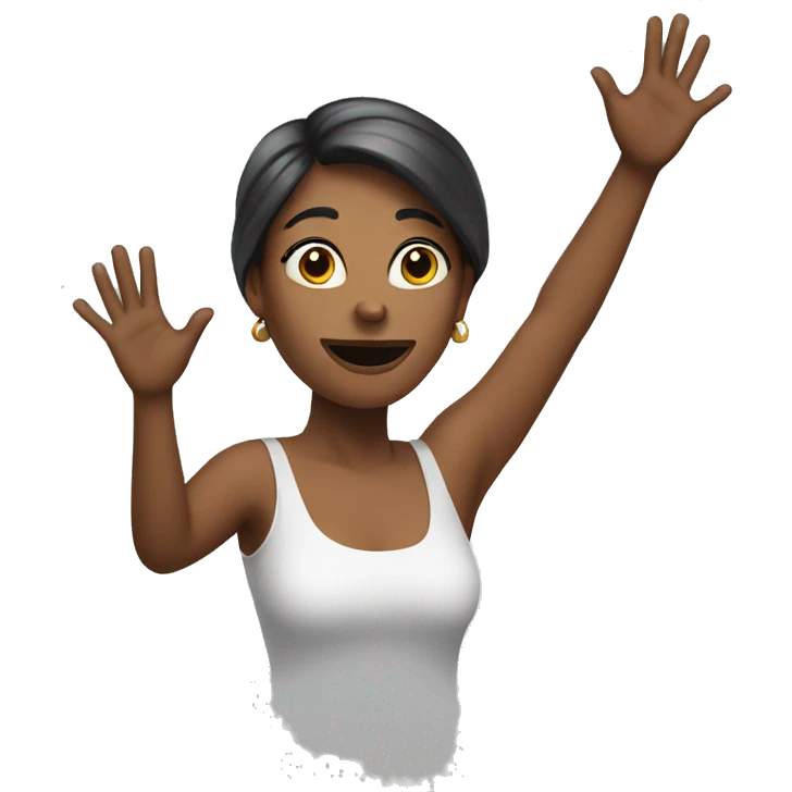 Woman with hands up emoji