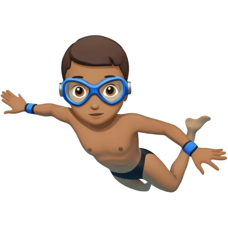 determined pool diver dives into a pool of confidence blue water underneath  emoji