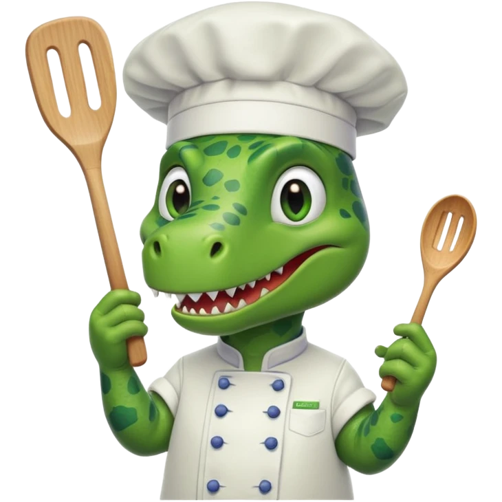 Dinosaurio chef green emoji