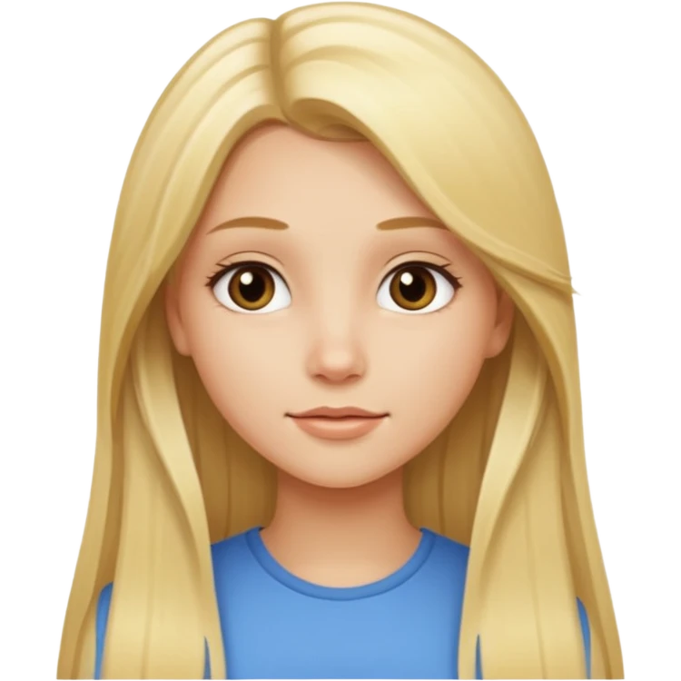 blonde pretty straight long hair girl emoji