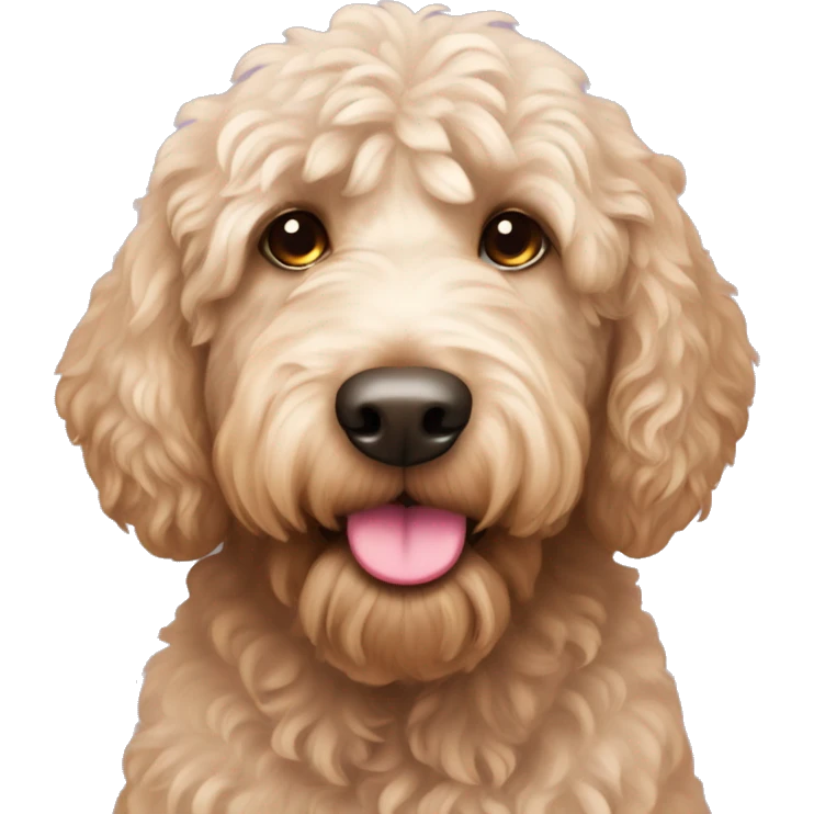 Labradoodle with very pink nose emoji