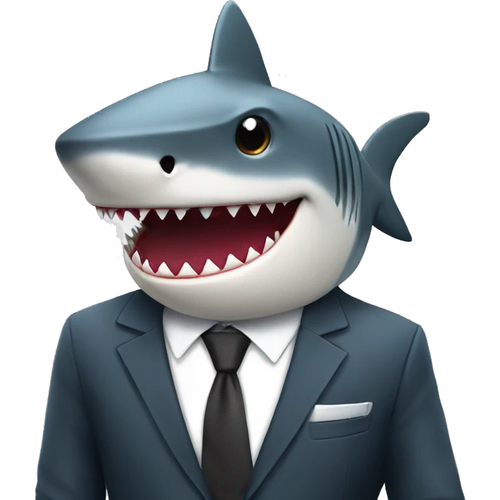 A shark in a business suit emoji