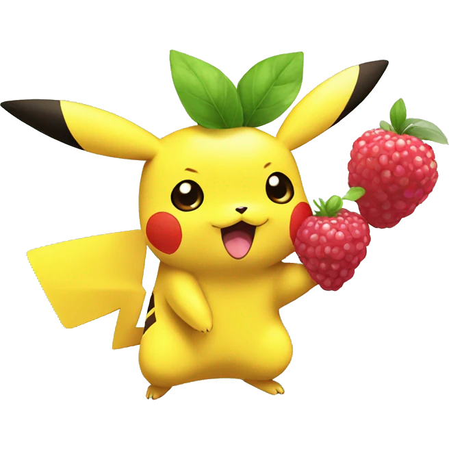 pikachu eating pinap berry emoji