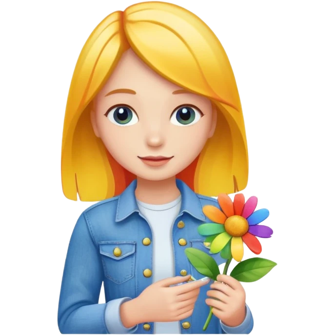 Rainbow daisy new jeans  emoji