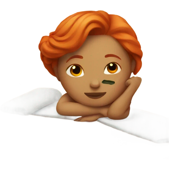 Red hair girl in spa relaxing  emoji