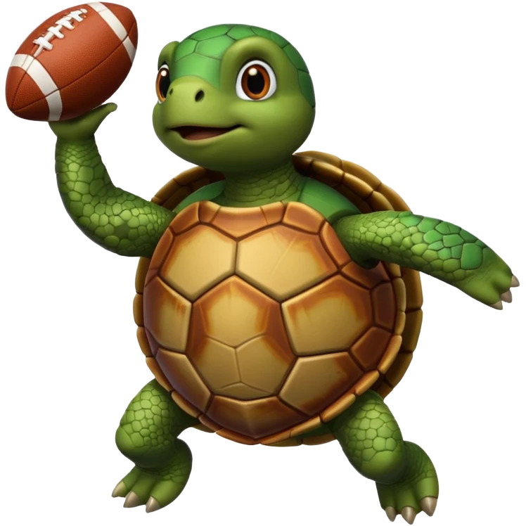 A turtle throwing a football emoji