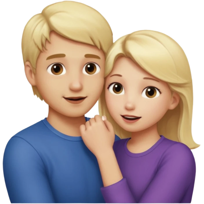 Emoji blonde girl lovingly , biting a man’s arm emoji